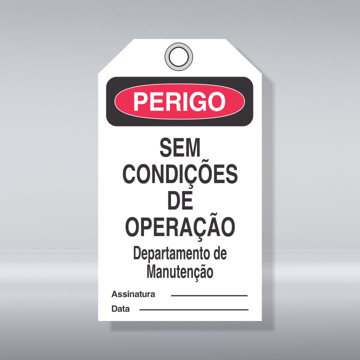 CARTÃO TRAVAMENTO PERIGO | SEM CONDIÇÕES DE OPERAÇÃO